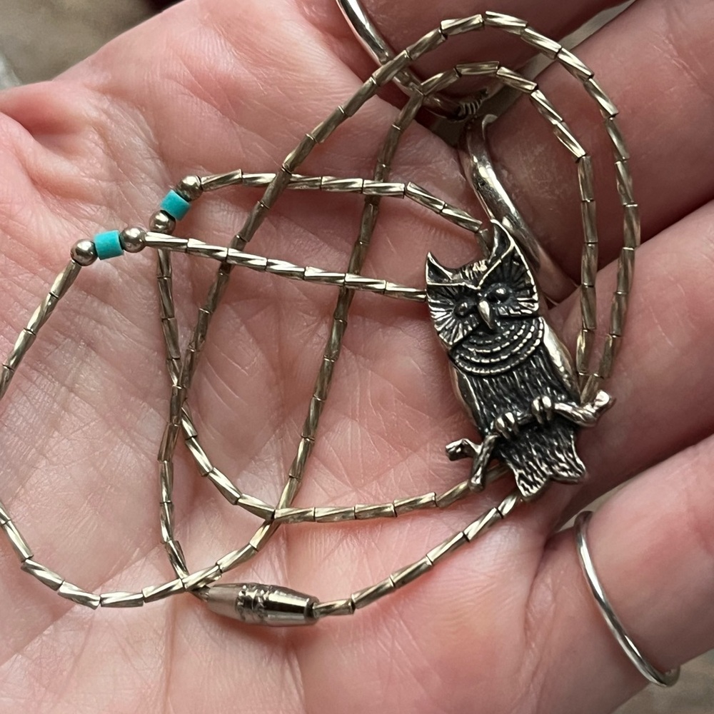 Vintage Silver Owl Necklace